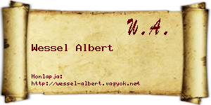 Wessel Albert névjegykártya